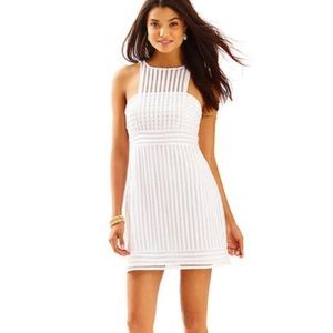Lilly Pulitzer White Crochet Knit Stripe Dress